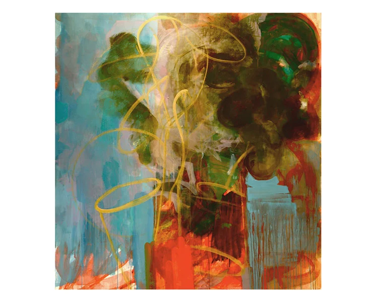click to enlarge image Unspoiled Nest, 2012, acrylic on canvas, 71" x 67", by Jan Reaves.