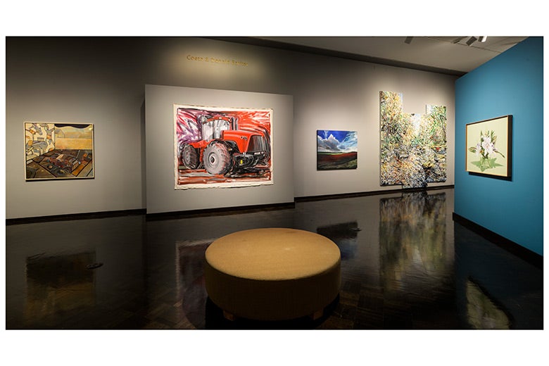 Gallery with paintings