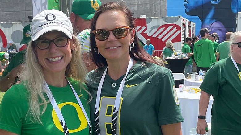Dean Laura Lee McIntyre with a trustee