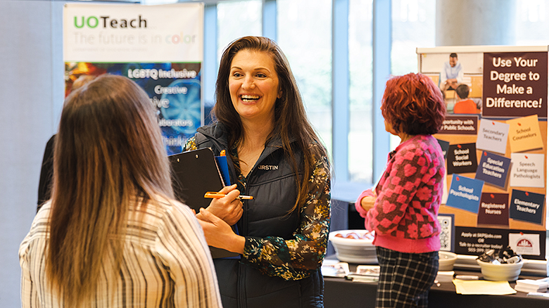individuals at UO COE Education Career Fair 2023