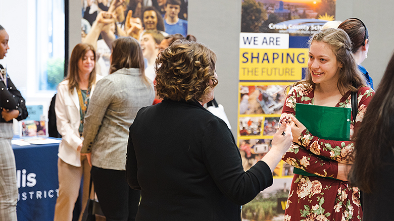 individuals at UO COE Education Career Fair 2023