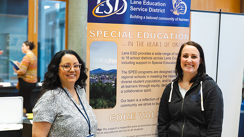 individuals at UO COE Education Career Fair 2023