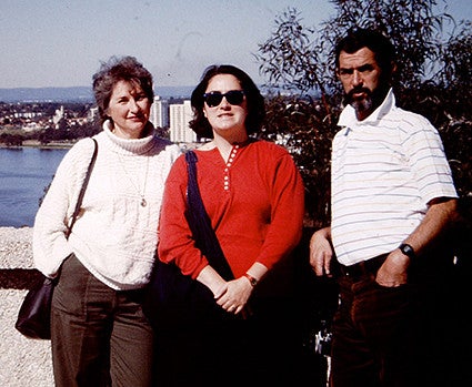 Teresa Osborne with parents in Perth, Western Australia
