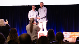 Josh Davis Redmond Teacher of the Year accepting award