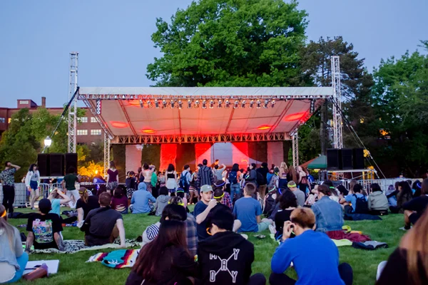 Willamette Valley Music Festival stage and audience