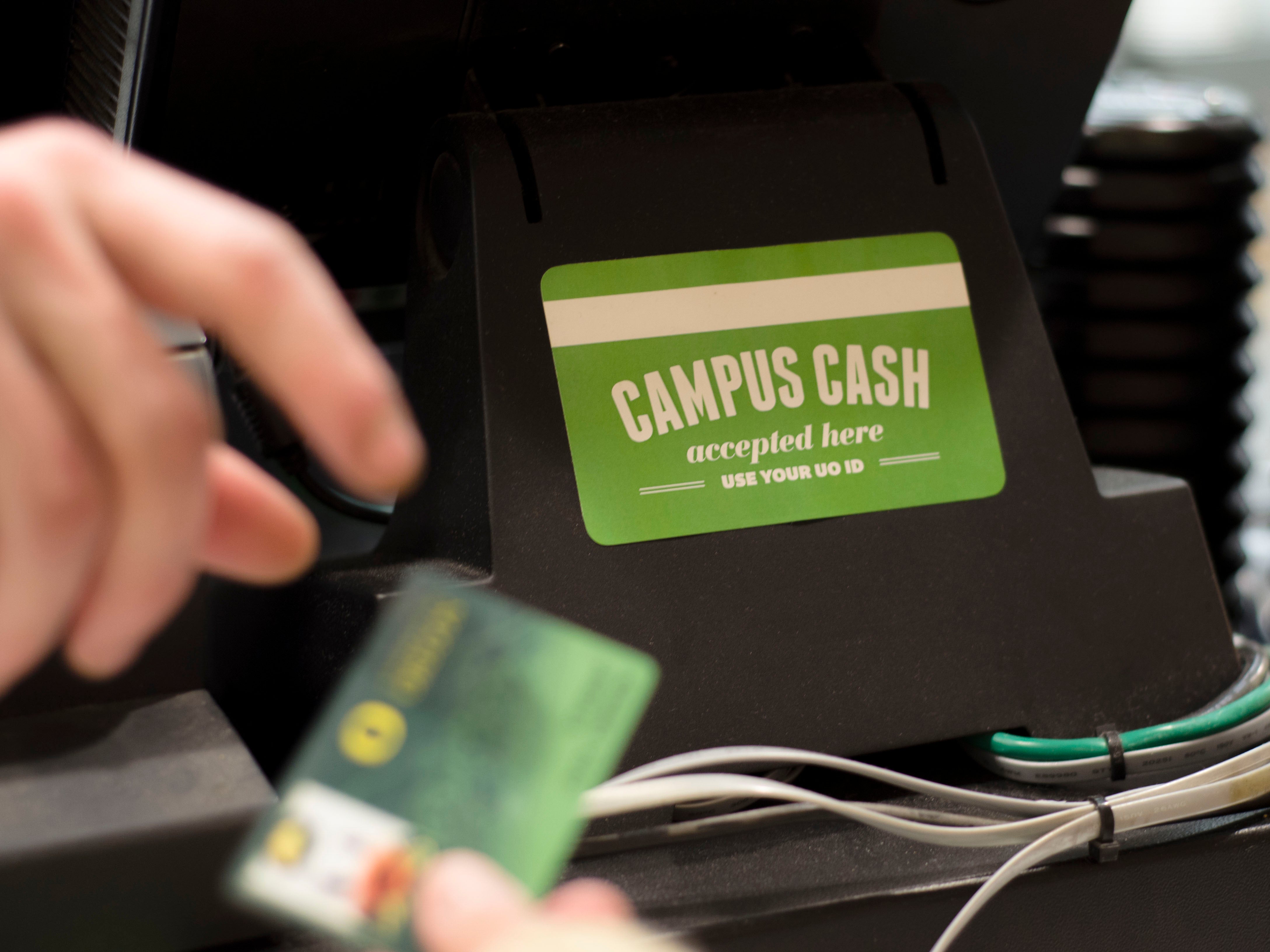 Many locations allow for payment from UO Flock Card using currency referred to as Duck Bucks. 