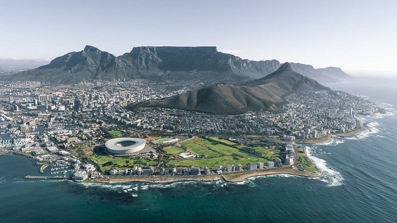 aerial view of cape town, south africa