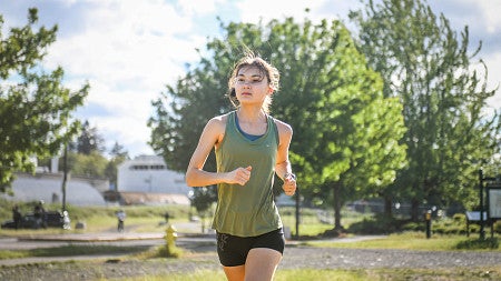 alex aeschliman running outside