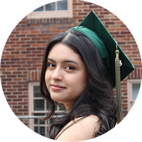 circular portrait of yessica roldan in graduation cap