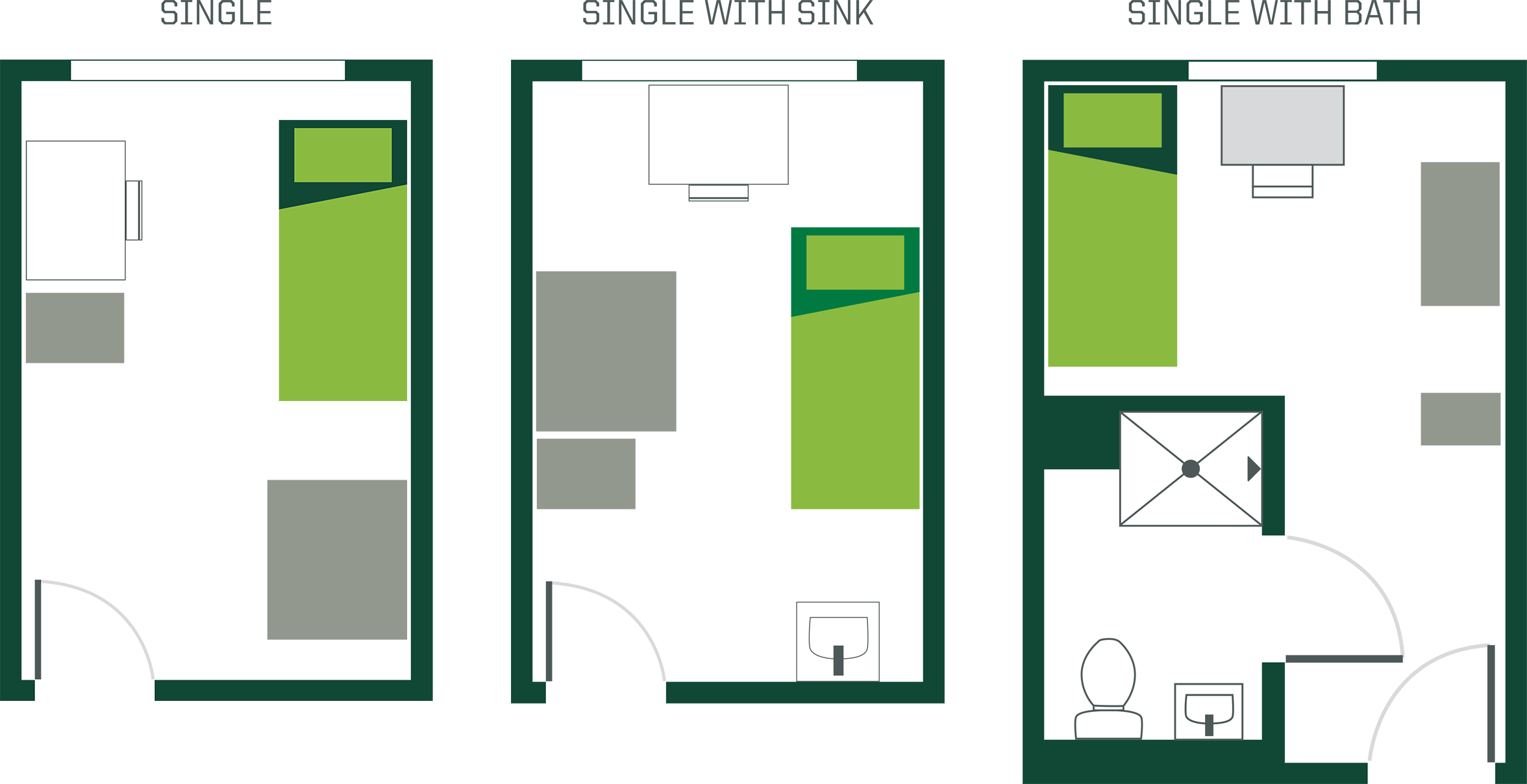 Single room sample layouts