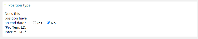 Position Type field on the offer card