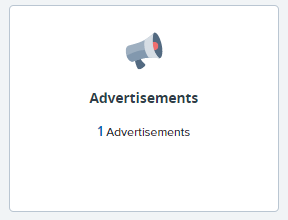 Image of the Advertisements tile on the MyTrack dashboard