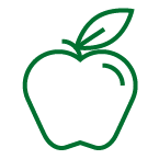 line drawing of an apple