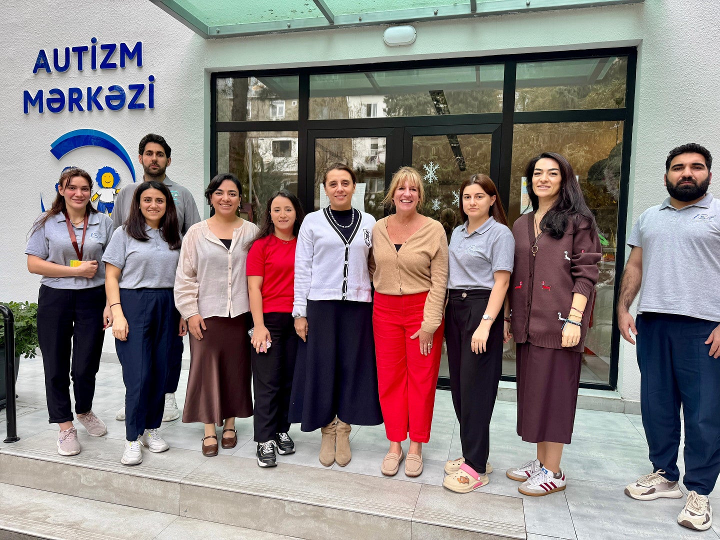 Group of researchers standing in Azerbaijan for Megan Kunze's Fulbright Specialist
