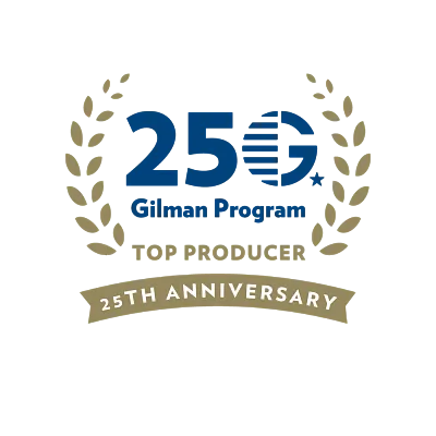 Logo with the words 25 Gilman Program 25th Anniversary