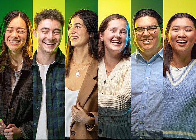 composite image of six students