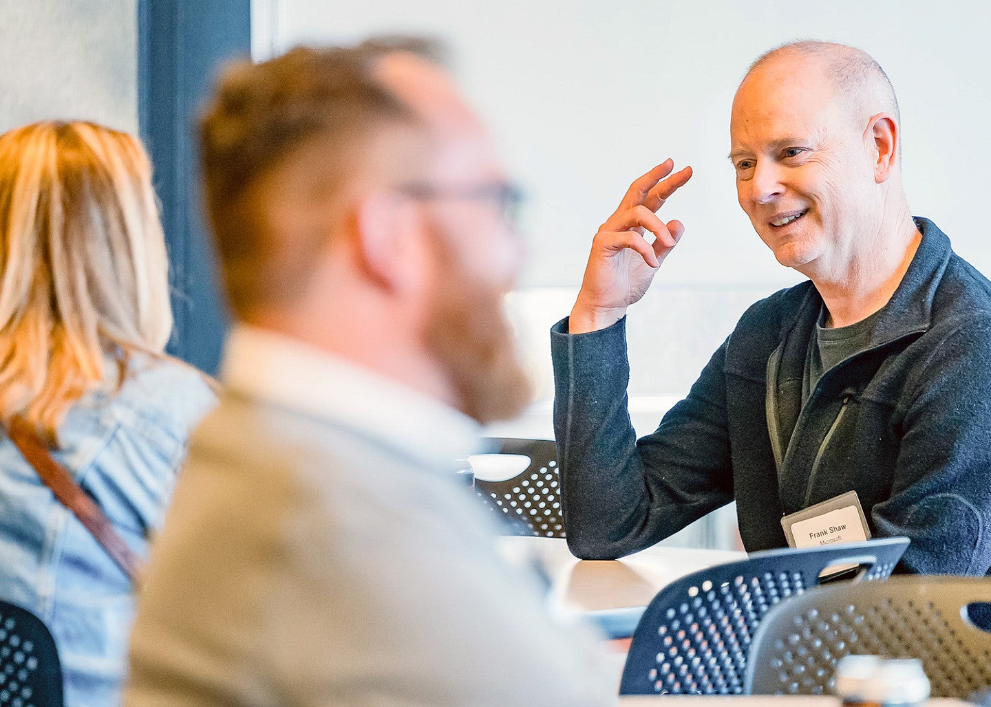 Microsoft Chief Communication Officer Frank Shaw speaks to Strategic Communication Master’s students at the University of Oregon