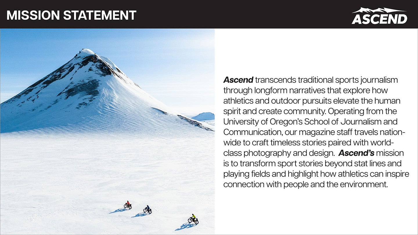a page from the Ascend magazine press kit titled Mission Statement