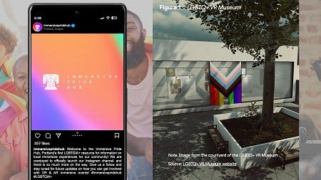 mockup images of immersive pride hub digital experiences