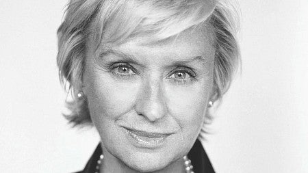 black and white portrait of Tina Brown