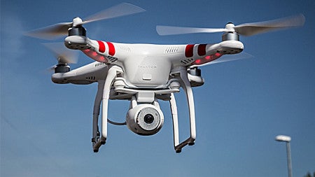 Drone flying in the sky