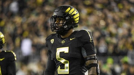 Kayvon Thibodeaux in Oregon football uniform