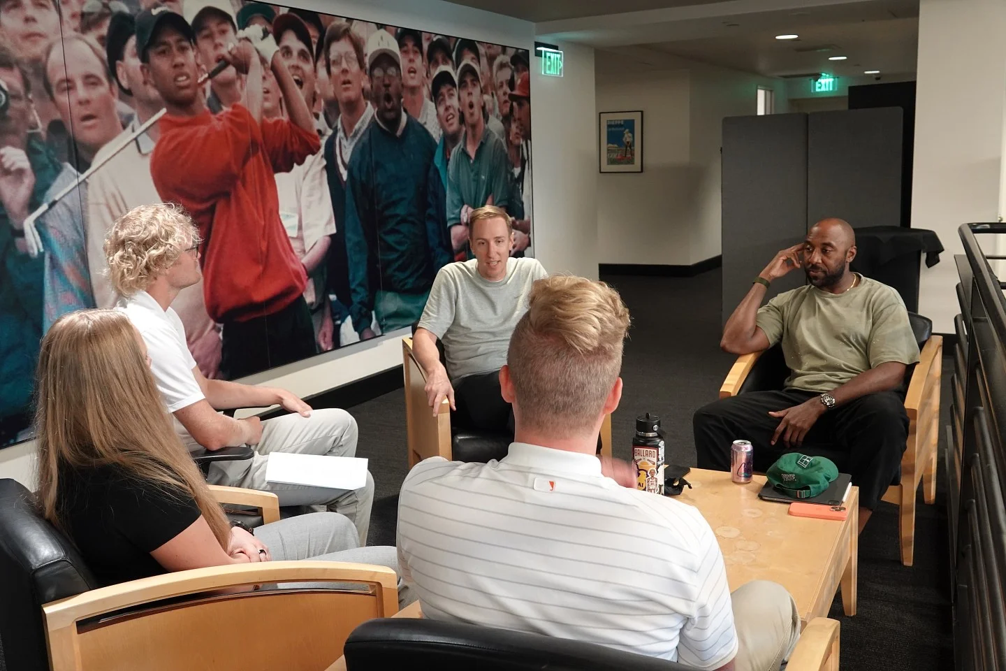 Students networking with Nike attorneys