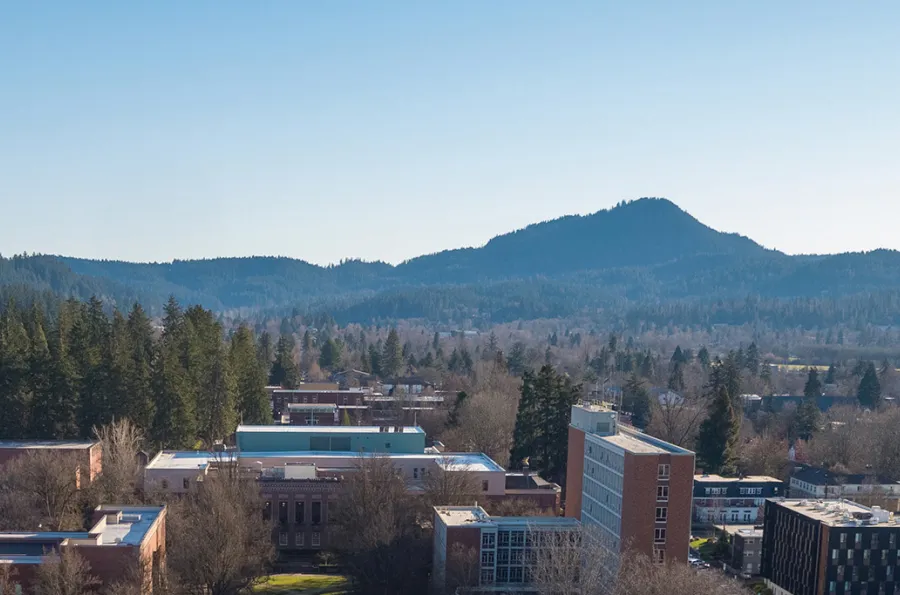 aerial view of Eugene looking toward Spencer Butte