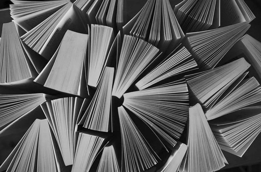 Black and white books. 