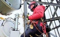 worker servicing fire tower