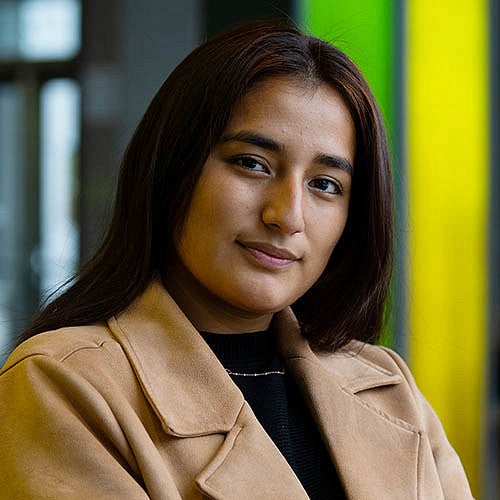 Tamara Alarcon Basurto, junior from Lima, Peru, entrepreneurship, and art minor 