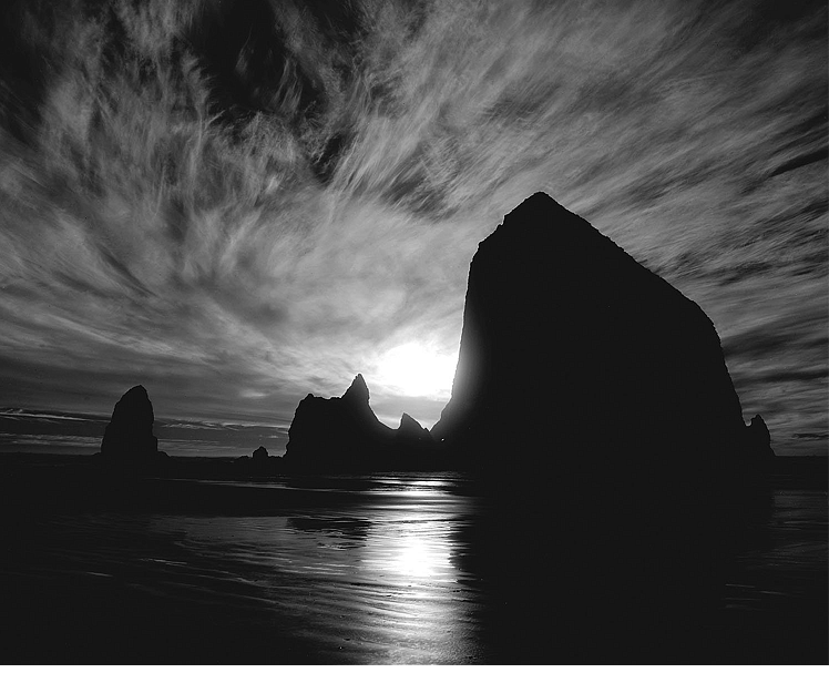 Haystack Rock Silhouette