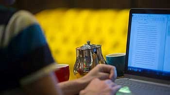 Person working on a computer