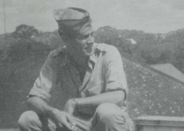 George Wickes on a rooftop