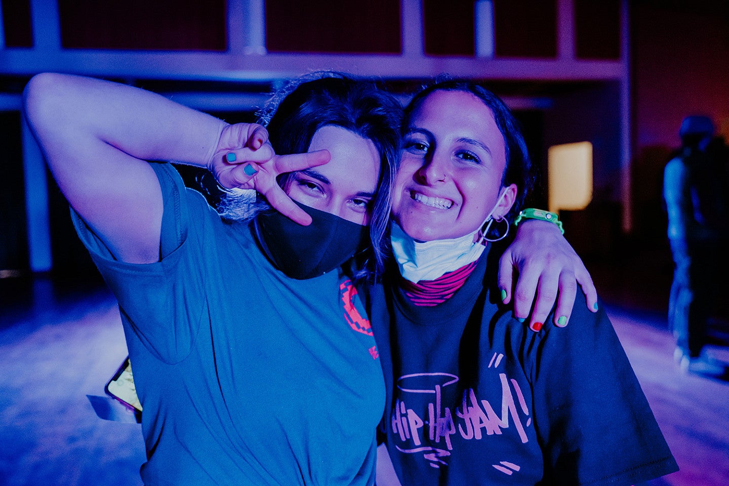 Victoria Ginzburg and friend in mask