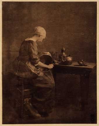 "Polishing Brass," platinum print photograph by Myra Albert Wiggins