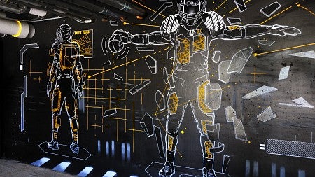 A design on an interior wall of the building. Photograph courtesy ZGF Architects