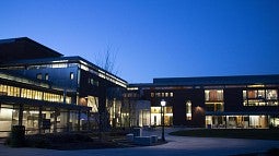 Erb Memorial Union in the evening