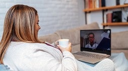 telehealth visit on a laptop