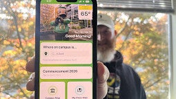 UO Mobile app on cell phone