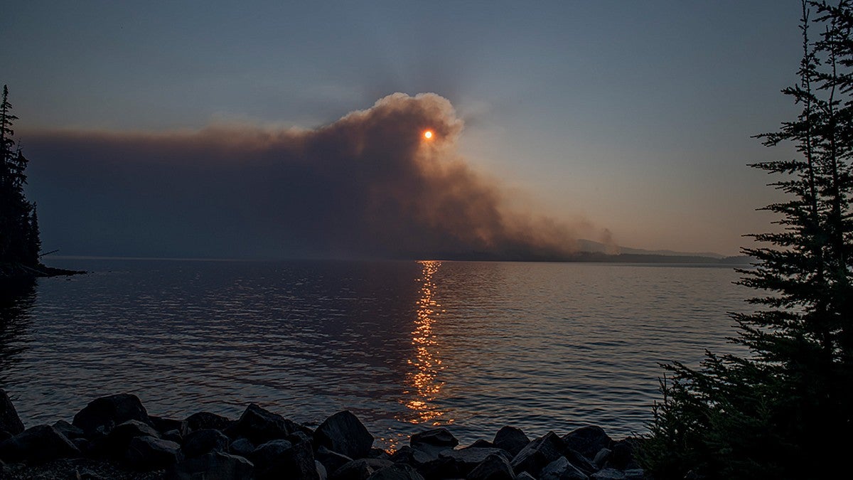 Wildfire smoke engulfing the sun
