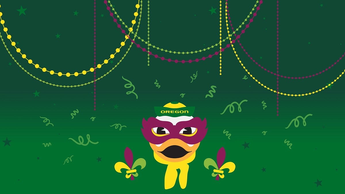 Mardi Gras Duck with beads