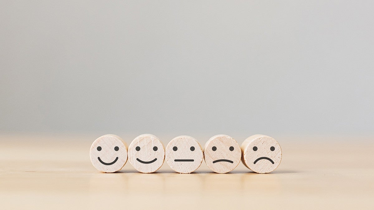survey five feeling faces wooden icons