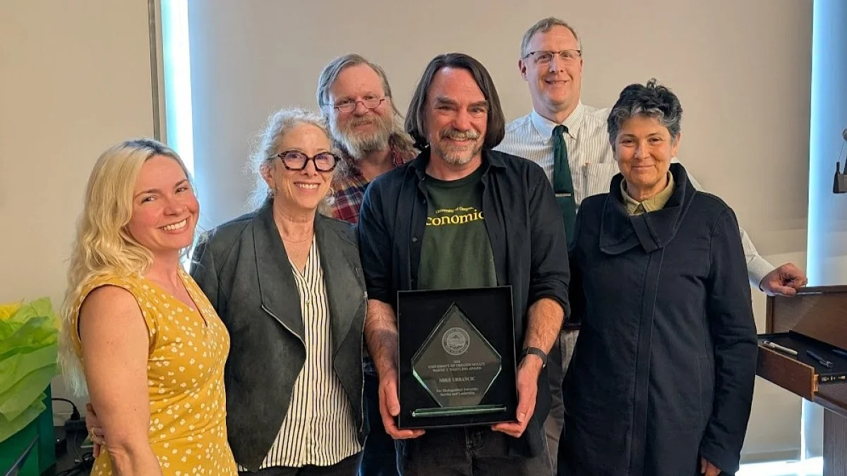 Mike Urbancic with senate award