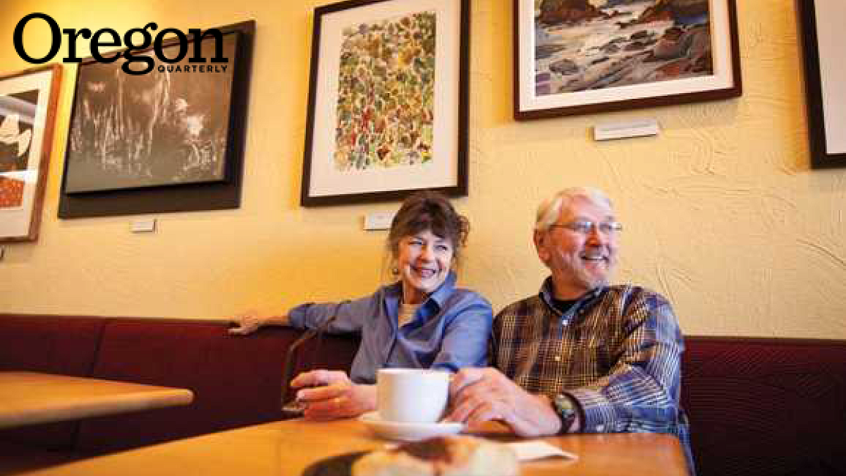 Donna and George McGuinness at the Metropol Bakery, with a portion of their collection on display behind them. Photograph by David Loveall