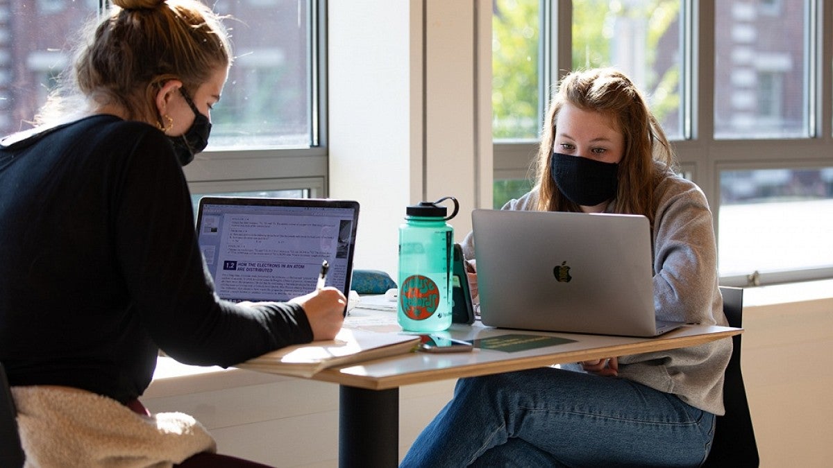 Students wearing masks