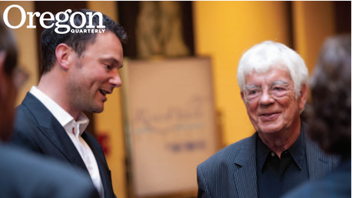Helmuth Rilling (right) was 37 years old when he cofounded the Oregon Bach Festival. When Matthew Halls (left) takes over as artistic director following this year's festival, he'll be 37 as well. Photograph by Jon Christopher Meyers
