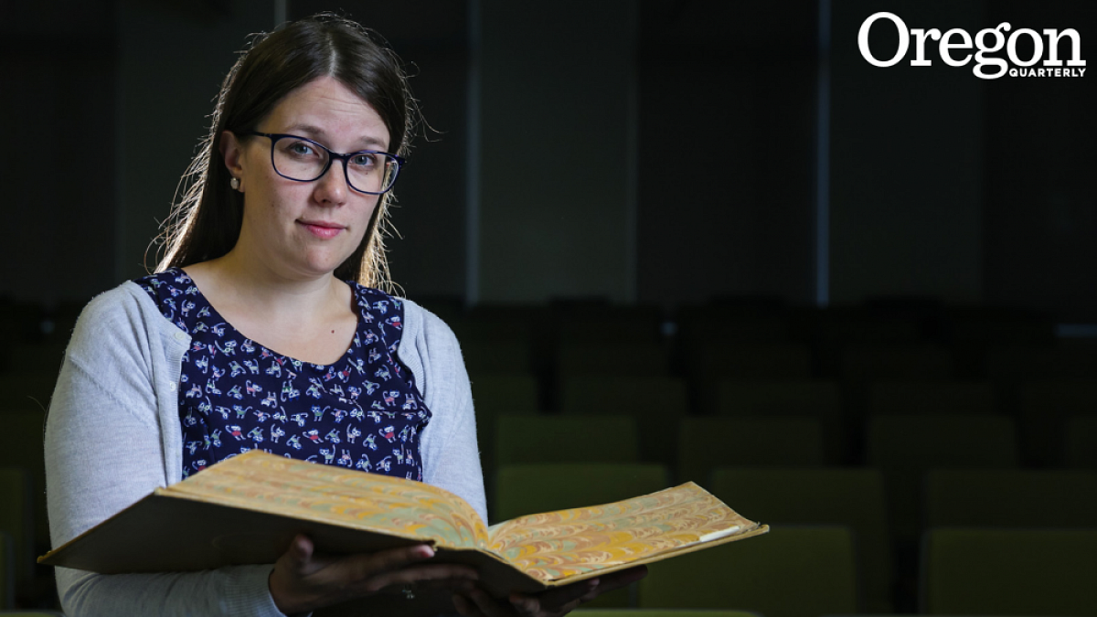 Despite being captivated by the Oxford English Dictionary as a child, Baese-Berk didn't realize her calling as a linguistics scholar until college. Photo by Nic Walcott, University Communications