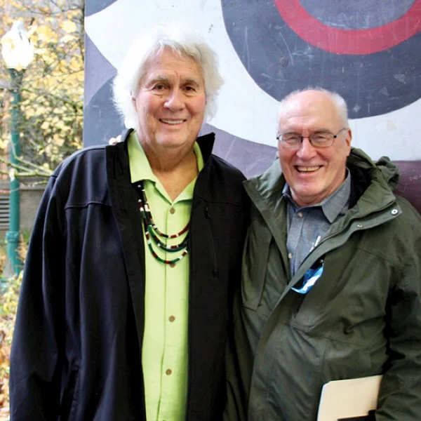 C.B. Bettisworth (right) and Johnpaul Jones collaborated on the Chief Andrew Isaac Health Center in 2010.