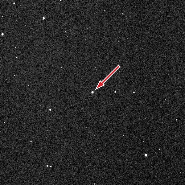 The Minerva asteroid shown among the stars